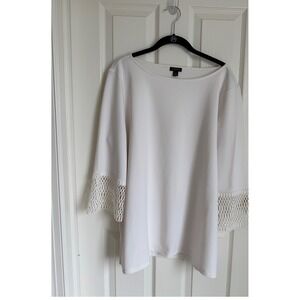 Ann Taylor NWOT Ivory Lace‎ Bell Sleeve Blouse Size XL